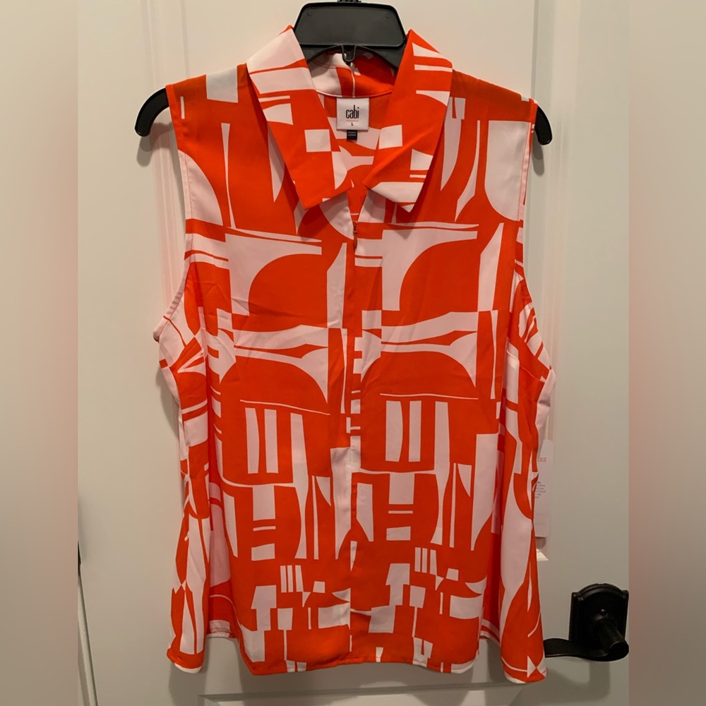Cabi Kelly Top Spring - Orange -Size L